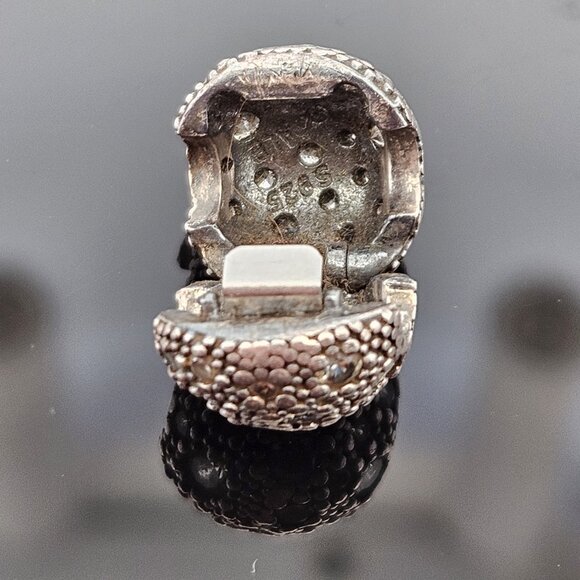 925 Pandora Sterling Silver Cosmic Stars Crystal Sphere Charm Bead - Picture 8 of 8